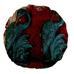 Cranes Large 18  Premium Flano Round Cushions