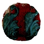 cranes Large 18  Premium Flano Round Cushions Back