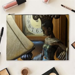 Clock And Lady Cosmetic Bag (xl)
