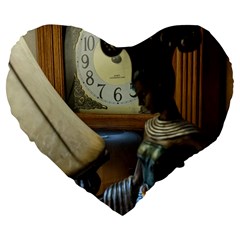 Lady Large 19  Premium Flano Heart Shape Cushions
