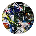 Snow In A City-1-1 Round Glass Fridge Magnet (4 pack) Front