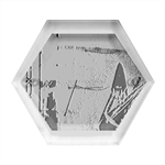 Fabrics Hexagon Wood Jewelry Box Front