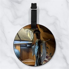 Lady Nappa Leather Luggage Tag Round