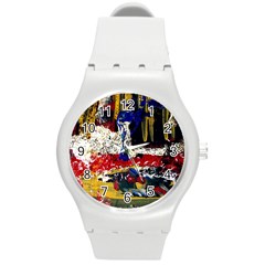 Abstract-1 Round Plastic Sport Watch (m)