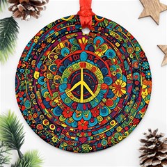 Peace Abstract Pattern Creative Drawing Round Ornament (two Sides)