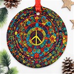 Peace Abstract Pattern Creative Drawing Round Ornament (Two Sides) Back