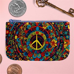 Peace Abstract Pattern Creative Drawing Large Coin Purse