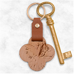 Pink On Magenta Engraved Wood Key Chain