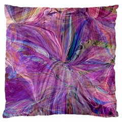 Pink On Magenta Large Premium Plush Fleece Cushion Case (one Side)