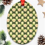Retro 1880s Flowers Pattern 15 Oval Ornament (Two Sides) Back