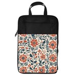 Retro Scandinavian Nordic Flowers Pattern Foldable Shoe Storage Bag Front