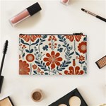 Retro Scandinavian Nordic Flowers Pattern 3 Cosmetic Bag (Small) Back