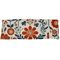Retro Scandinavian Nordic Flowers Pattern 3 21 x60  Body Pillow Case Dakimakura (two Sides)