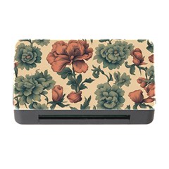 Victorian Beige And Teal Flower Pattern Memory Card Reader With Cf
