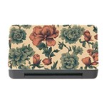 Victorian Beige And Teal Flower Pattern Memory Card Reader with CF Front