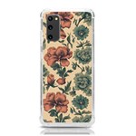 Victorian Beige And Teal Flower Pattern Samsung Galaxy S20 6.2 Inch TPU UV Case Front
