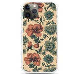 Victorian Beige And Teal Flower Pattern iPhone 12 Pro max TPU UV Print Case Front