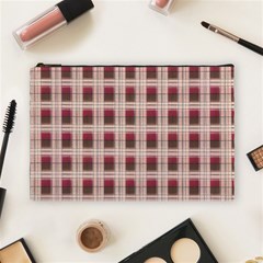 Retro 60s 50s Plaid Pattern 2 Cosmetic Bag (large)