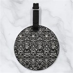 Gothic Leaf Pattern 2 Nappa Leather Luggage Tag Round Front