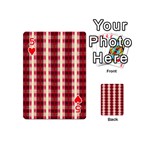 Retro 60s 50s Plaid Pattern 4 Playing Cards 54 Designs (Mini) Front - Heart5