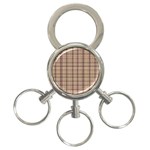Retro 60s 50s Plaid Pattern 3 3-Ring Key Chain Front