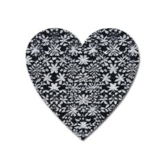 Gothic Leaf Pattern 3 Heart Magnet