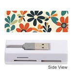 Retro Scandinavian Nordic Flowers Pattern 2 Memory Card Reader (Stick) Front