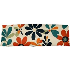 Retro Scandinavian Nordic Flowers Pattern 2 21 x63  Body Pillow Case Dakimakura (two Sides)