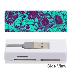 Mid Century Retro Floral 1970s 1960s Pattern 101 Memory Card Reader (stick)