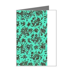 Mid Century Retro Floral 1970s 1960s Pattern 102 Mini Greeting Card