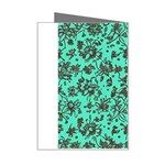 Mid Century Retro Floral 1970s 1960s Pattern 102 Mini Greeting Card Right