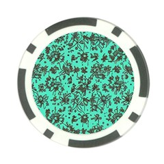 Mid Century Retro Floral 1970s 1960s Pattern 102 Poker Chip Card Guard (10 Pack)