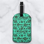 Mid Century Retro Floral 1970s 1960s Pattern 102 Nappa Leather Luggage Tag Rectangle Front