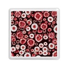 Mid Century Retro Floral 1970s 1960s Pattern 96 Memory Card Reader (square)