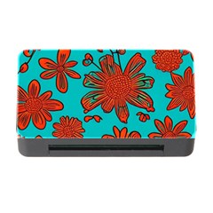 Mid Century Retro Floral 1970s 1960s Pattern 103 Memory Card Reader With Cf