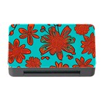 Mid Century Retro Floral 1970s 1960s Pattern 103 Memory Card Reader with CF Front