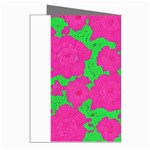 Mid Century Retro Floral 1970s 1960s Pattern 98 Greeting Cards (Pkg of 8) Right