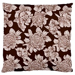 Mid Century Retro Floral 1970s 1960s Pattern 106 Standard Premium Plush Fleece Cushion Case (one Side)
