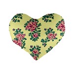 Retro 1880s Flowers Pattern 8 Standard 16  Premium Heart Shape Cushions Back