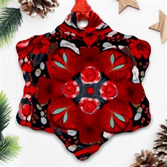 Mid Century Retro Floral 1970s 1960s Pattern 105 Ornament (snowflake)