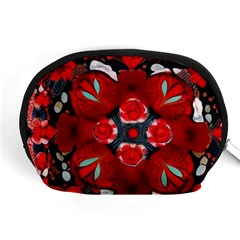 Mid Century Retro Floral 1970s 1960s Pattern 105 Accessory Pouch (medium)