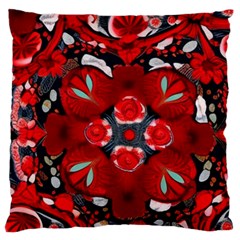 Mid Century Retro Floral 1970s 1960s Pattern 105 Standard Premium Plush Fleece Cushion Case (one Side)