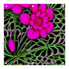 Mid Century Retro Floral 1970s 1960s Pattern 99 Banner And Sign 3  X 3 