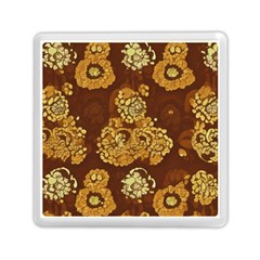 Mid Century Retro Floral 1970s 1960s Pattern 95 Memory Card Reader (square)