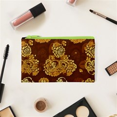 Mid Century Retro Floral 1970s 1960s Pattern 95 Cosmetic Bag (xs)