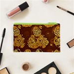 Mid Century Retro Floral 1970s 1960s Pattern 95 Cosmetic Bag (XS) Back