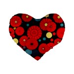 Mid Century Retro Floral 1970s 1960s Pattern 104 Standard 16  Premium Heart Shape Cushions Front