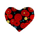 Mid Century Retro Floral 1970s 1960s Pattern 104 Standard 16  Premium Heart Shape Cushions Back
