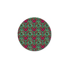 Retro 1880s Flowers Pattern 3 Golf Ball Marker (4 Pack)