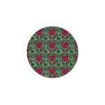 Retro 1880s Flowers Pattern 3 Golf Ball Marker (4 pack) Front